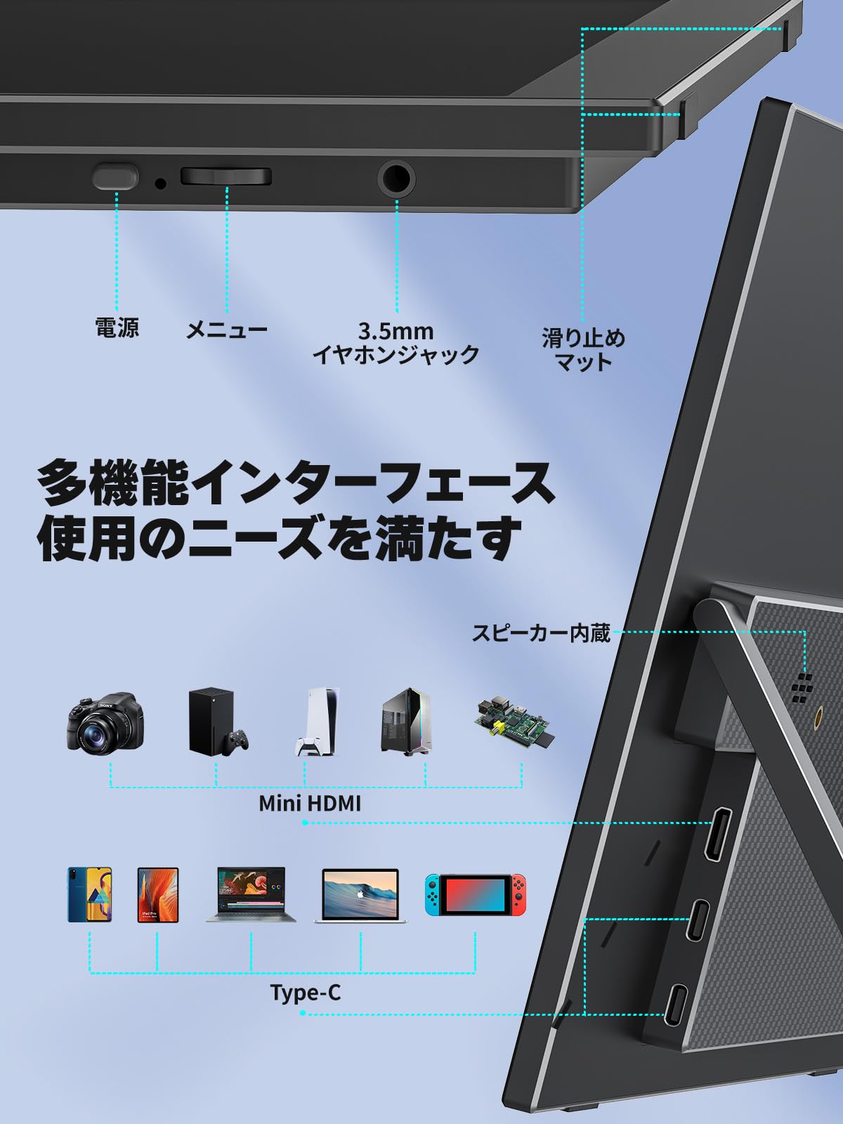 Amazon.co.jp: モバイルモニター cocopar 14インチ スイッチ用モニター
